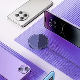 Бездротовий зарядний пристрій Baseus Simple Xiaomini3 Magnetic Wireless Charger 15W CCJJ040205 Purple - мініатюра 5