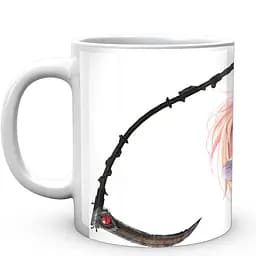 Кружка GeekLand Ангел кровопролития Satsuriku no Tenshi Рейчел с куклой Зака ​​сидит между двух кос SNT 02.008 330 мл белая