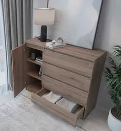 Комод в спальню MebelStar Нео 1Д4Ш 120x43x98 см Трюфель (MBS-1057) - мініатюра 3
