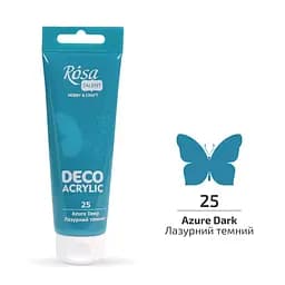 Акрил для декору Лазурний темний (25) матовий 75 мл Rosa Talent