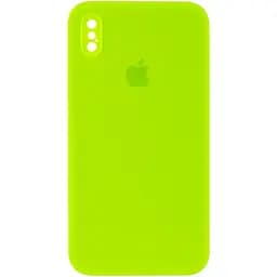 Чехол Epik Silicone Case Square Full Camera Protective AA для Apple iPhone X/XS 5.8 Салатовый/Neon green