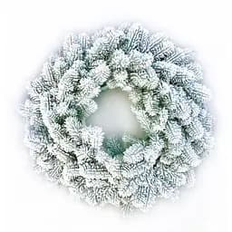 Вінок новорічний різдвяний Hvoya Premium з литої хвої засніжений 60 см