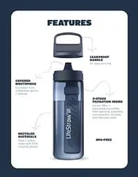 Пляшка-фільтр для води LifeStraw Go Filter Bottle, 650 мл Синій - мініатюра 4