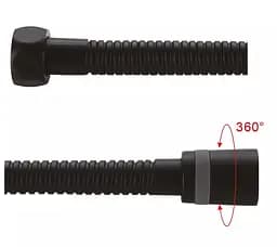 Душовий шланг, латунь, 1500 мм, чорний Gappo G45-3, Чорний матовий