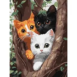 Картина за номерами "Котики на дереві" ©art_selena_ua Ідейка KHO6736, 30х40 см