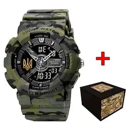 Наручний годинник чоловічий 005 Тризуб золото Camo Green Awarder acs0031996