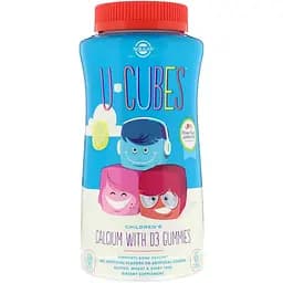 Кальций из D3 для детей Solgar U-Cubes Children's Calcium With D3, 120 жевательных конфет
