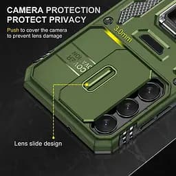 Ударостійкий чохол Camshield Army Ring для Samsung Galaxy S21+ Оливковий / Army Green - мініатюра 2