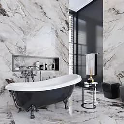 Ванна окремостояча глянцева Amidicon Symphony 167x78 чорна з литого каменю чорні ніжки SYMFONIYA_167_bl_BLACK_HL, Чорний - мініатюра 2