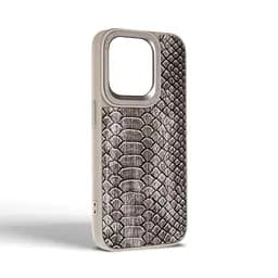 Кожаный чехол для Apple iPhone 14 Pro, Harder Lizard, серый, термополиуретан ТПУ + экокожа с имитацией кожи ящерицы, панель, защита корпуса, противоударный, микрофибра, рамка вокруг камеры, защита всего корпуса, (ARM76880) - мініатюра 2