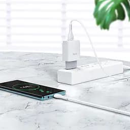 МЗП Hoco C72Q Glorious QC3.0 18W (1USB-A) + кабель USB to MicroUSB Білий - мініатюра 4