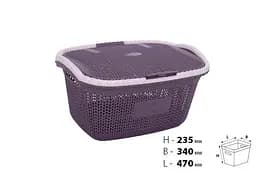 Кошик для білизни Violet House 1002 Віолетта Plum, з кришкою, 28 л, фіолетовий (1002 Віолетта PL с/к 28 л) - мініатюра 3