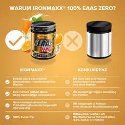 Амінокислота IronMaxx 100% EAAs Zero Апельсин 500 г - мініатюра 4
