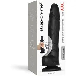 Реалістичний фалоімітатор Strap-On-Me Sliding Skin Realistic Dildo Black - XXL