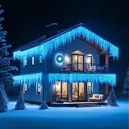 Уличная гирлянда Бахрома GarlandoPro 50 м 840 LED черная проволока Синяя 50MBBL