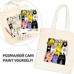 Набір екосумка-розмальовка „Котики“ бавовна 220 г/м2 38х42см ROSA Talent [CD] - мініатюра 4