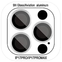 Захисне скло Metal Classic на камеру (у упак.) для Apple iPhone 17 Pro (6.3) / 17 Pro Max (6.9) Срібний / Silver