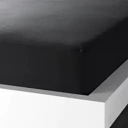 Полуторная простынь черная на резинке 80х190х20 см