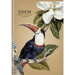 Тетрадь для записей Student А5, без линовки, спираль, 96 л., Тукан и белый цветок (A5-SC-096-6103)