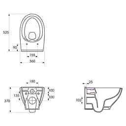 Підвісний унітаз Cersanit Moduo з сидінням duraplast Slim WRAP K701-262 - мініатюра 2