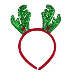 Новорічний обідок "Оленячі ріжки" Bambi 2511(Green) 16,5х14,5 см