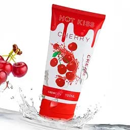 Гель-лубрикант зволожуючий їстівний Hot Kiss на водній основі зі смаком вишні 100 мл - мініатюра 2