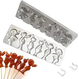 Форма для приготовления домашних леденцов и конфет на палочке "Слон, Волк и Заяц" ХЭАЗ Харьков, ХЕАЗ Металлик 81593