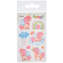 Тимчасові тату для дівчаток Єдиноріг з глітером Bambi FG240408084A-4, 6,8х12 см