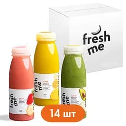 Смузи FreshMe Triple Treat Манго, Шпинат и Клубника Набор 250 мл х 14 шт