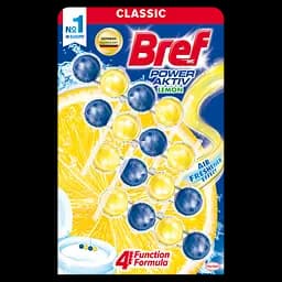 Туалетний блок для унітазу Bref Сила актив Свіжість лимону, 4 шт. (765338)