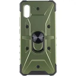 Ударопрочный чехол Epik Pathfinder Ring для Xiaomi Redmi 9A Зеленый / Army Green