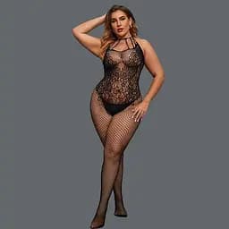 Сексуальний бодістокінг з відкритим доступом та відкритою спиною L-XXL Чорний