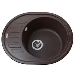 Кухонна мийка гранітна Globus Lux Arno коричневий 620x500мм-А0006, Коричневий