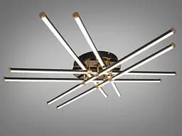 Стильна стельова LED-люстра для залу Diasha SX8258/6BK, чорно-золота, 107 см, 140 W - мініатюра 2