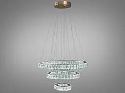 Люстра LED Diasha 7201-8A/580+400+200G кільцева, 66W, золото, регульована висота, пульт ДУ, IP20, сучасний стиль для дому