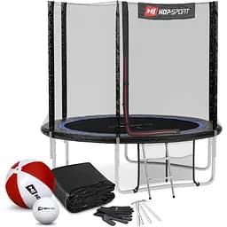 Батут Hop-Sport 8ft (244см) черно-синий с наружной сеткой