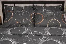 Комплект постільної білизни Moon&Star Бязь Gold Люкс Cosmic Glow King Size 220x240 наволочки 2х40х60 - мініатюра 3