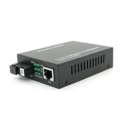 Медіаконвертер FOXGATE EC-Q-1G-1SM-1550nm, 1550 WDM, 1x10/100/1000 Base-Tx, одноволоконний Full/Half duplex, SC 20km (0+70°C), + блок живлення 5V 1A