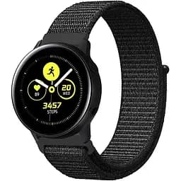 Ремінець BeWatch нейлоновий липучка для Samsung Galaxy Watch Active Чорний (1011301.2)