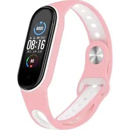 Ремінець BeCover Sport Style для Xiaomi Mi Smart Band 5 / Mi Smart Band 6 / Mi Smart Band 7 Pink-White (705173)