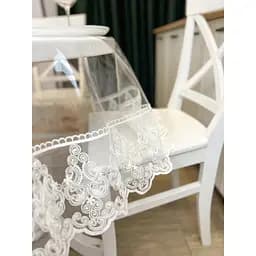 Силіконова скатертина з молочним мереживом Петек 15 см 370х190 см