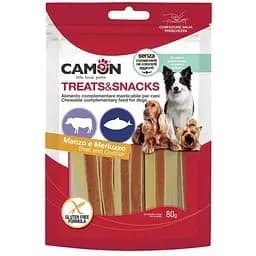 Сендвічі з яловичиною та тріскою Camon (80г), ласощі для дорослих собак