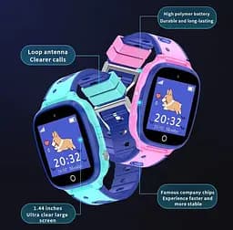Дитячий смарт годинник Q-18 з GPS трекером, SIM-картою, дзвінками, кнопкою SOS, прослушкою та камерою Блакитний - мініатюра 3