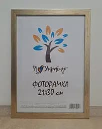 Фоторамка 21Х30, (А4), золотистый, 1611-469-3, СТЕКЛО + КАРТОН