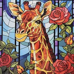Алмазна мозаїка Strateg Жирафова казка 30х30 см (DEEX16306)