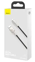 Кабель Baseus Cafule Series Metal Data Cable USB to Lightning 2.4A 0.25m Black - мініатюра 2