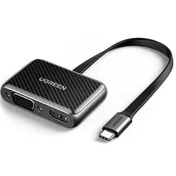 Переходник Ugreen USB2.0 to HDMI+VGA (HDMI 1.4b 3D/4K*2K30Hz+VGA 1080P60Hz CM303) black (70549)