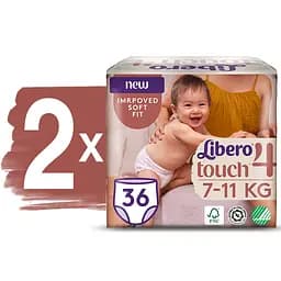 Набір підгузків-трусиків Libero Touch Pants 4 (7-11 кг), 72 шт. (2 уп. по 36 шт.) - мініатюра 2