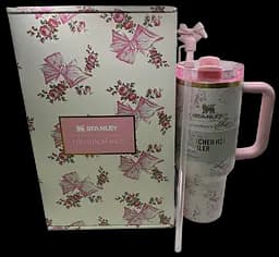 Термокухоль Stanley Quencher H2.0 Tumbler з неіржавкої сталі 1,18 л Vintage Pink Bow KT6007858
