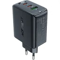 Мережевий зарядний пристрій Acefast A41 USB/2 Type-C QC PD PD65W GaN чорний